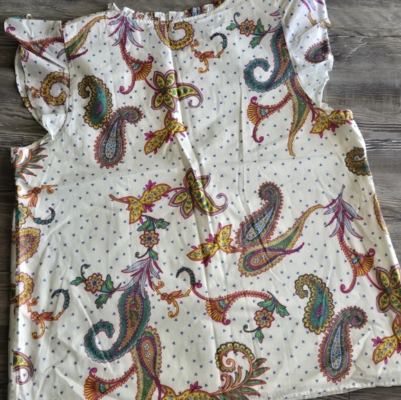 Talbots Paisley Flutter-Sleeve Blouse — Size XL — NWOT - Picture 7 of 7